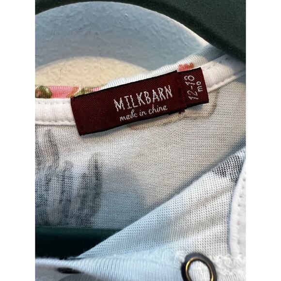 Milkbarn Potted Plants Print Hooded Romper, 12-18 months - Picture 3 of 3